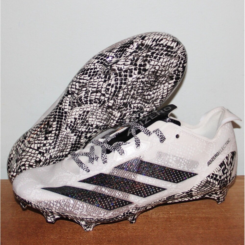 Adidas Adizero Electric Football Cleats Mens 10 White Black Silver